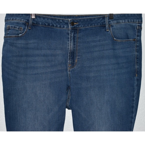 Old Navy Kicker Boot Stretch Jeans Size 22 Mid Rise Soft Blue Denim 5-Pocket - Picture 13 of 16